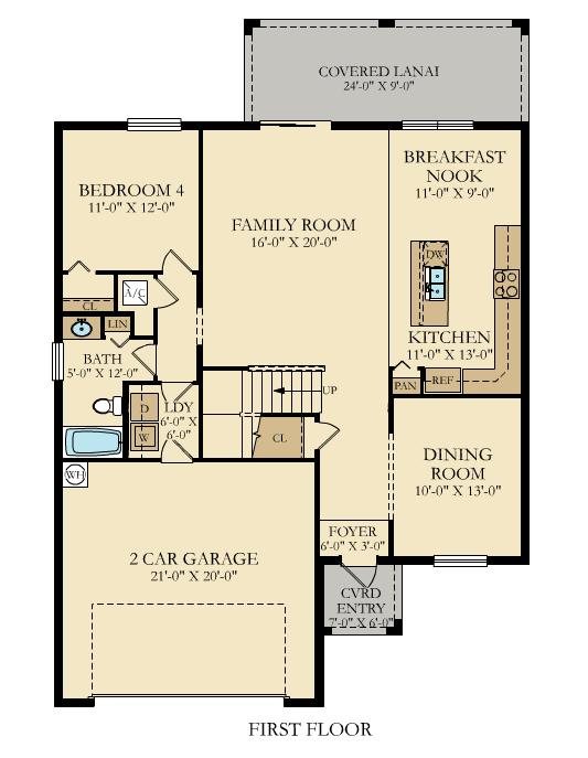 Amalfi Floor Plan in Bella Vida, Cape Coral by, 2,529 Square Feet, 4 Bedrooms, 3 Baths, 2 Car Garage, 2 Stories Single Family Home